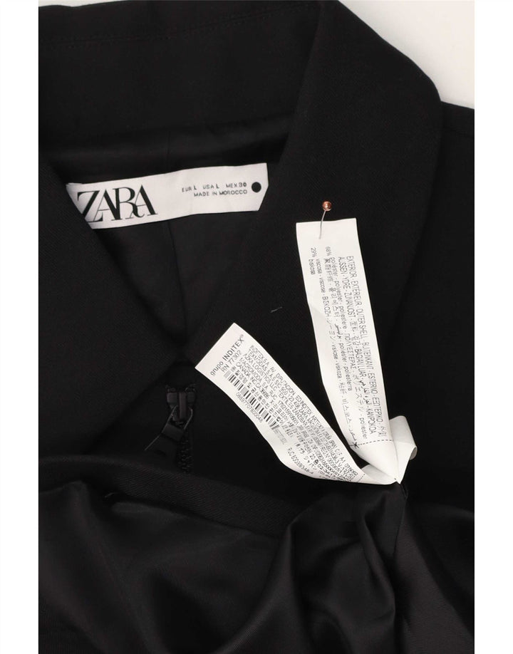 Zara Γυναικείο Μπουφάν Blazer Oversized UK 16 Large Black Polyester
