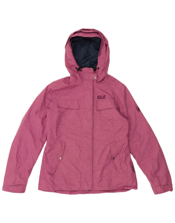 Jack Wolfskin γυναικείο μπουφάν με κουκούλα αντιανεμικό UK 12/14 Medium Pink