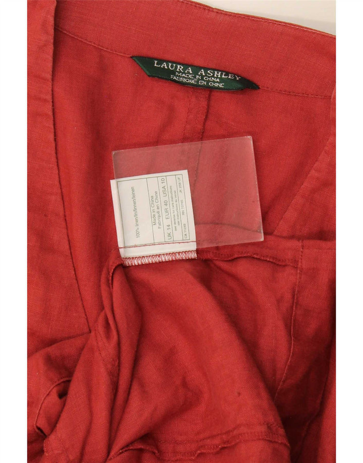 Laura Ashley Γυναικείο σακάκι blazer 4 κουμπιών UK 14 Μεγάλο κόκκινο λινό