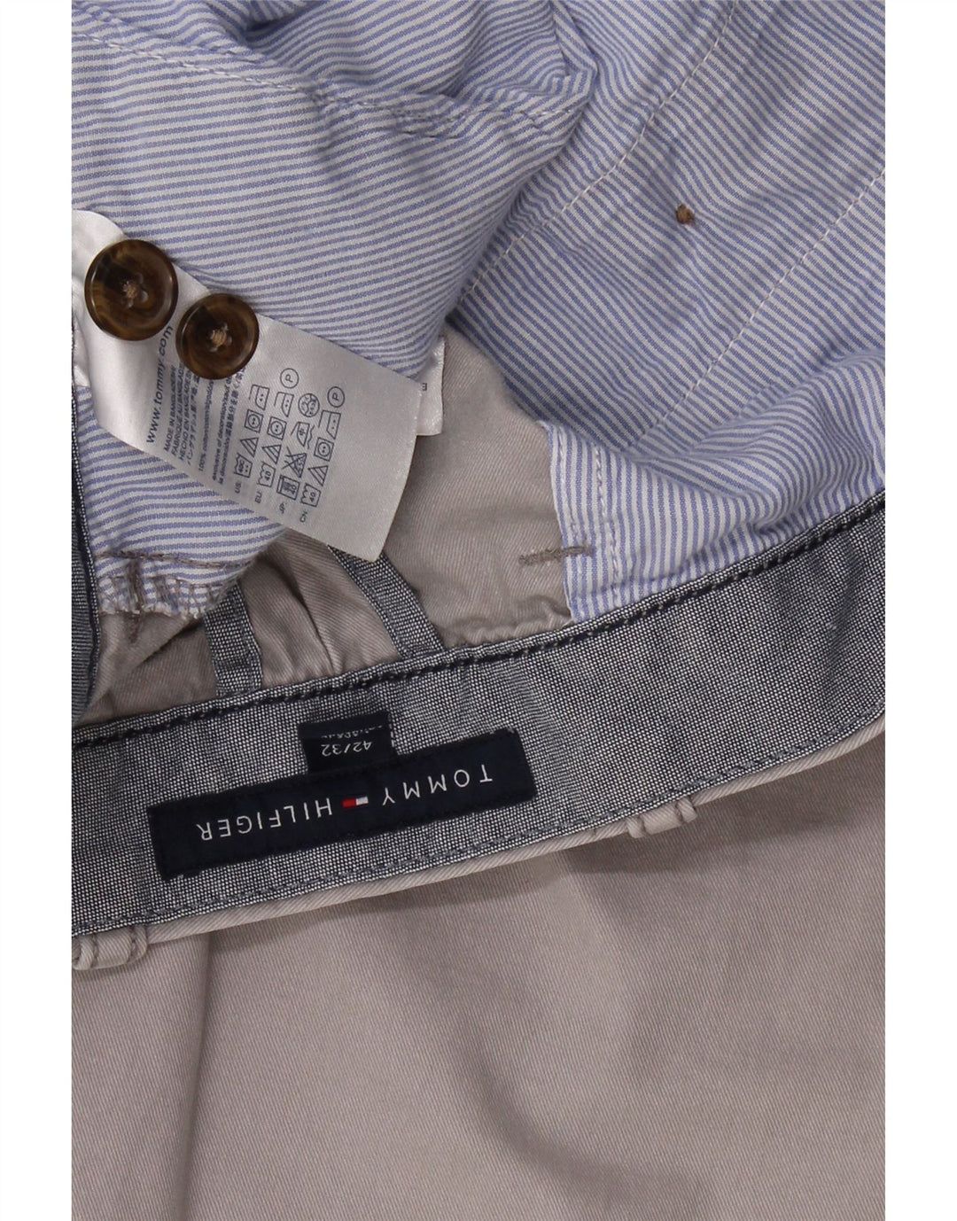 TOMMY HILFIGER Ανδρικό ίσιο παντελόνι Chino W42 L32 Γκρι βαμβακερό