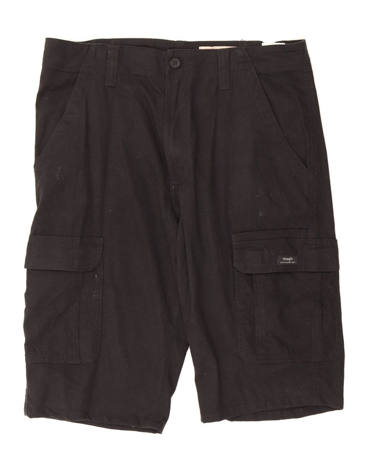WRANGLER Mens Relaxed Fit Cargo Shorts W32 Medium Black Cotton Vintage Wrangler and Second-Hand Wrangler from Messina Hembry 