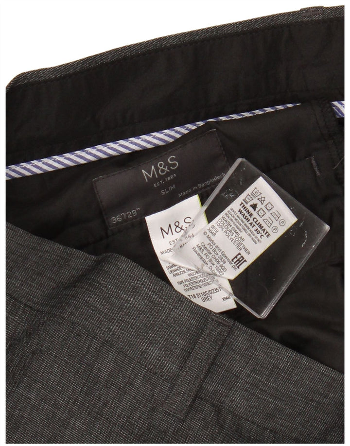 Marks & Spencer Ανδρικό Slim Suit Παντελόνι W36 L29 Γκρι Πολυεστέρας