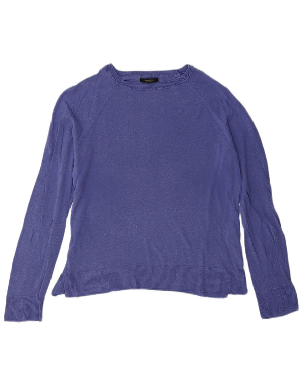 Massimo Dutti Γυναικεία Μπλούζα Oversized Top UK 6 XS Navy Blue Lyocell