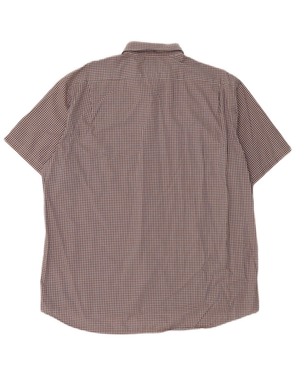 Ανδρικό κοντομάνικο πουκάμισο Lacoste νούμερο 43 XL Navy Blue Gingham Cotton