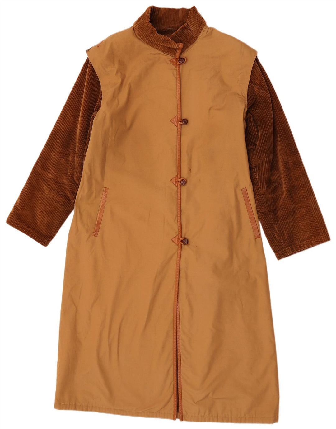 Vintage γυναικείο πανωφόρι UK 16 Large Brown Colourblock