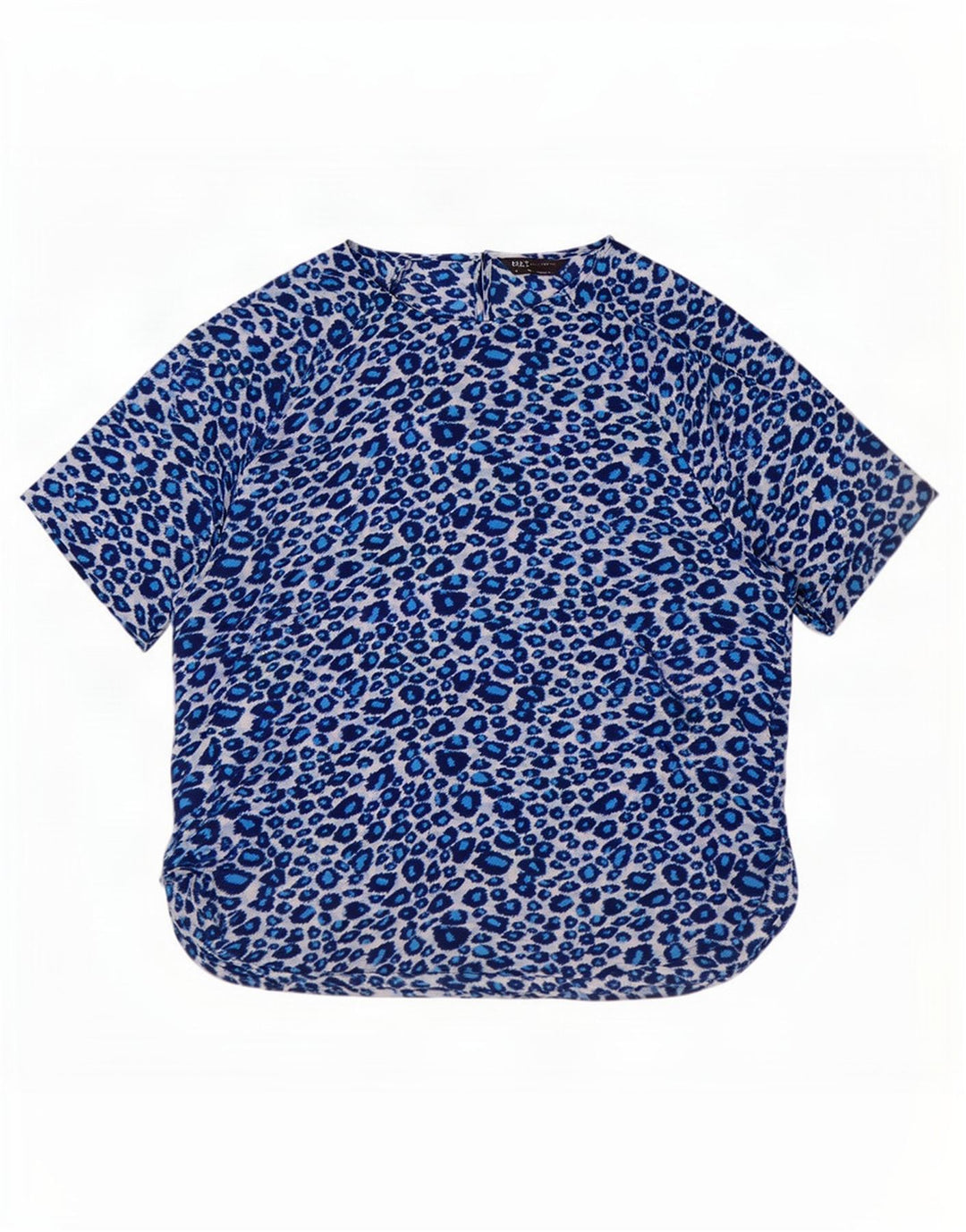 Marks & Spencer Γυναικεία Μπλούζα Τοπ UK 16 Large Blue Animal Print Polyester
