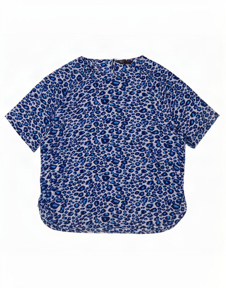 Marks & Spencer Γυναικεία Μπλούζα Τοπ UK 16 Large Blue Animal Print Polyester