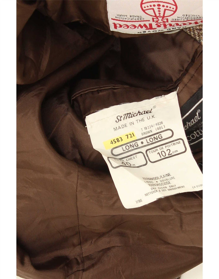 Ανδρικό μπουφάν Harris Tweed St. Michael Blazer UK 40 Large Brown Ψαροκόκαλο