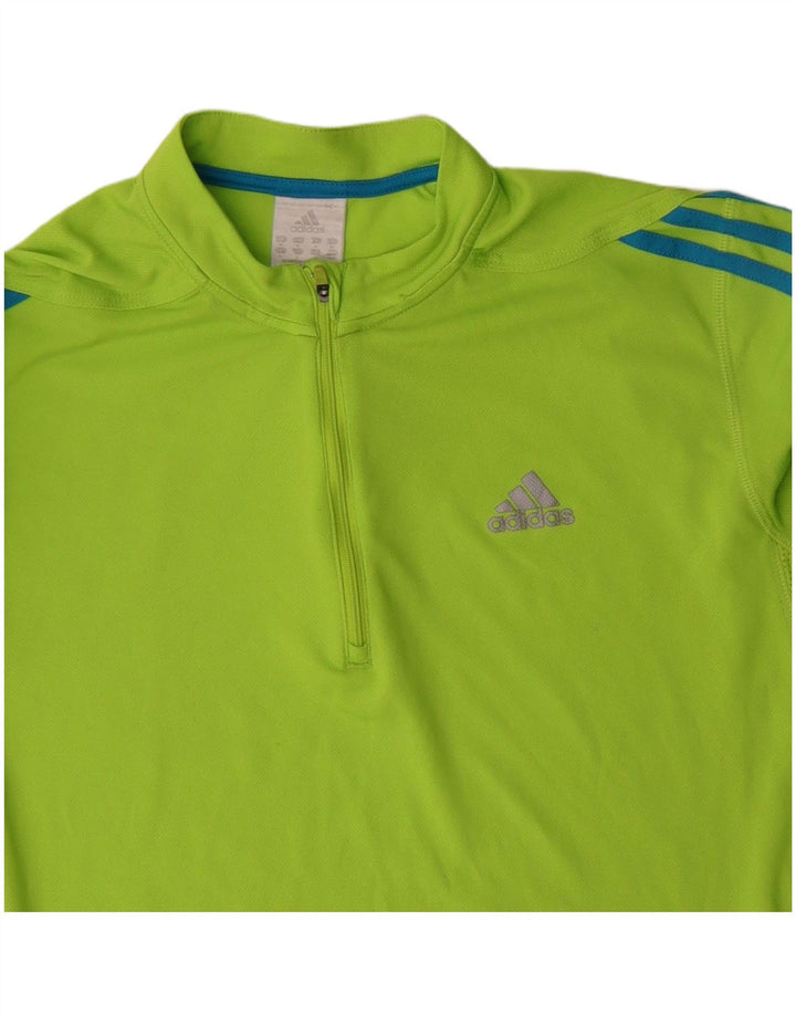 Ανδρική φόρμα πουλόβερ με φερμουάρ ADIDAS Top Μεσαίο πράσινο πολυεστέρας