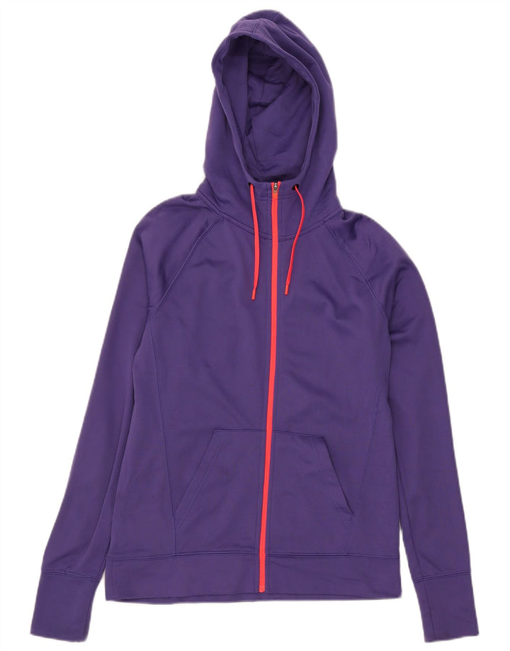 Champion Women Performance Zip Hoodie πουλόβερ UK 10 Small Purple Polyester