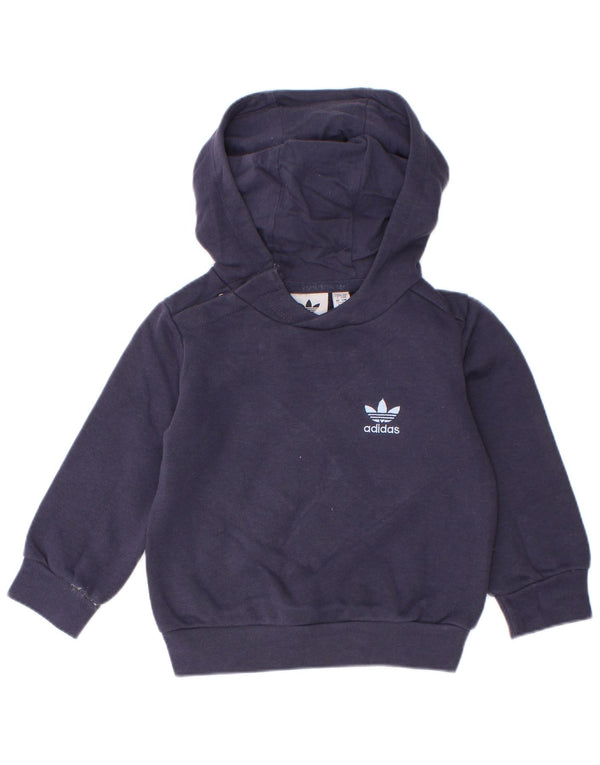 Adidas Baby Boys Hoodie Jumper 9-12 μηνών Navy Blue Cotton
