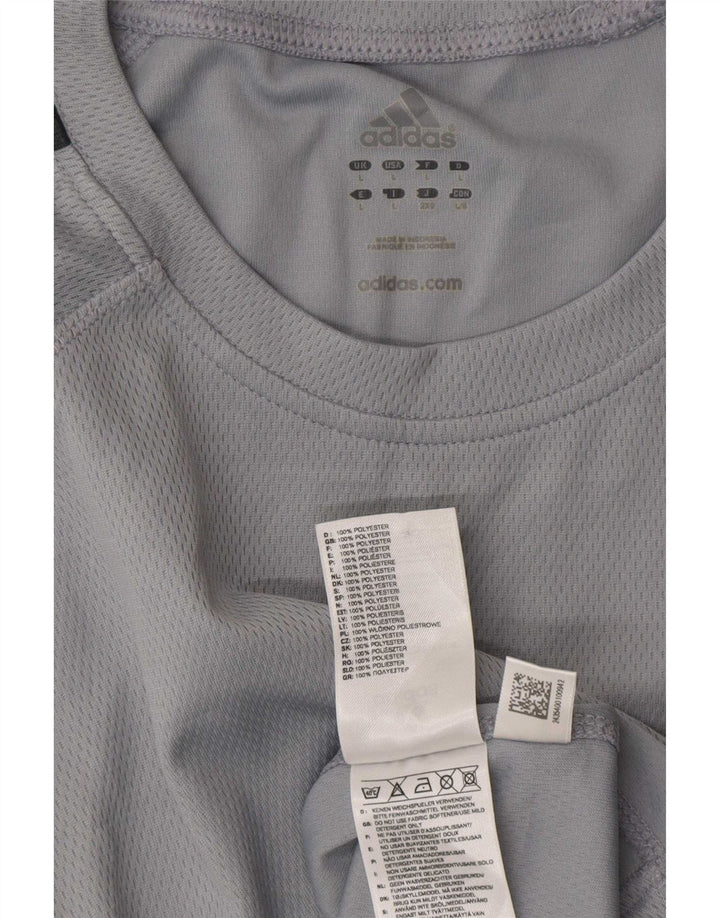 Γραφικό T-Shirt Adidas Mens Climalite Top Large Grey Polyester