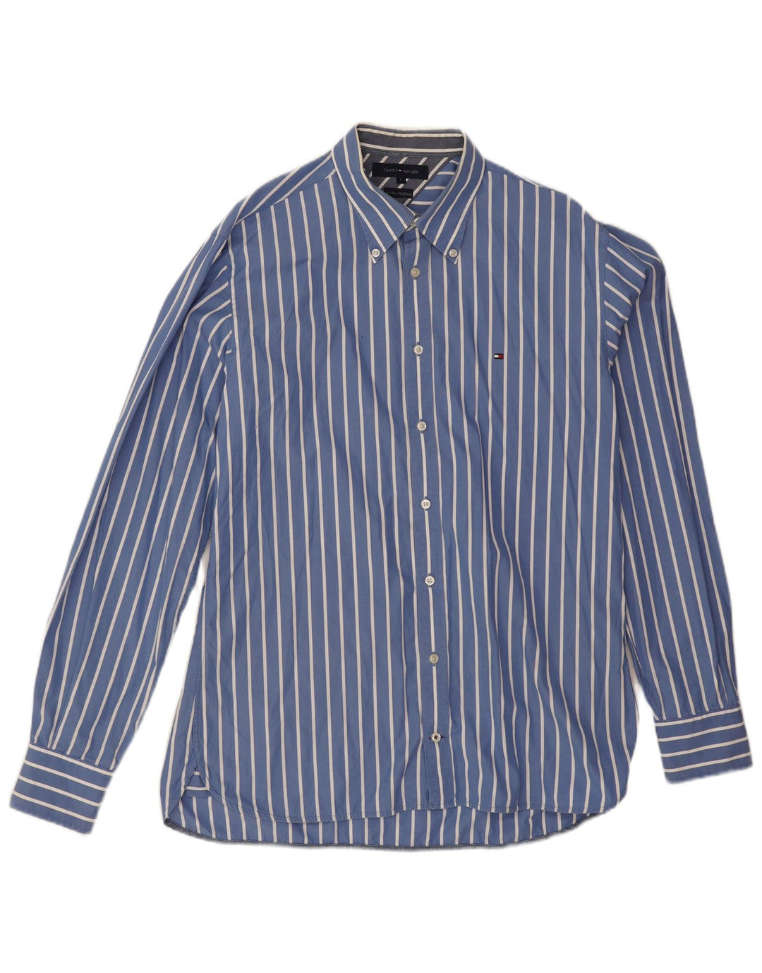 Ανδρικό πουκάμισο Tommy Hilfiger Large Blue ριγέ βαμβακερό
