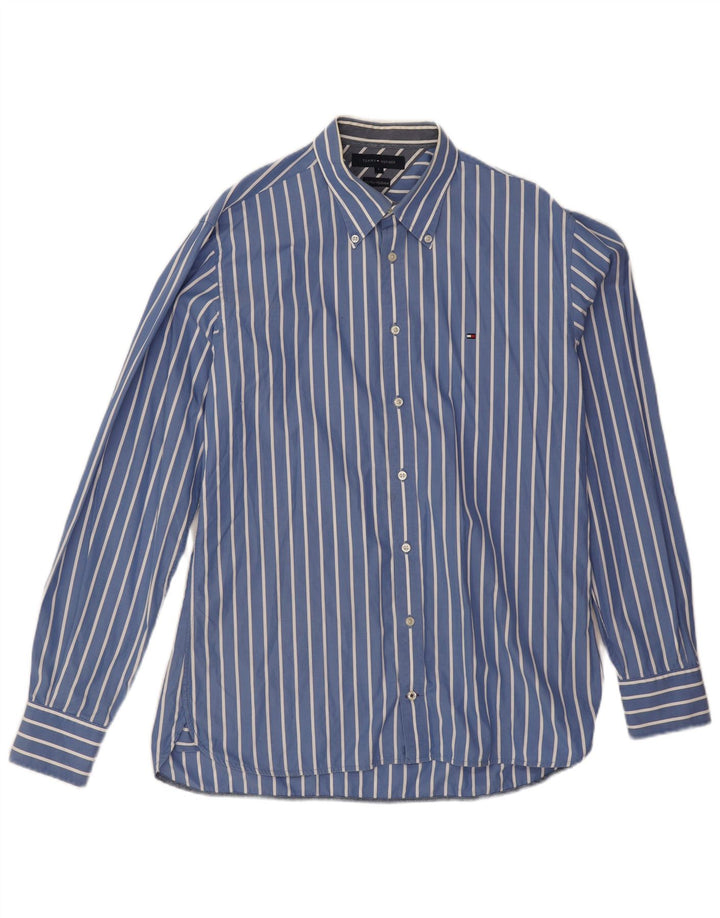 Ανδρικό πουκάμισο Tommy Hilfiger Large Blue ριγέ βαμβακερό