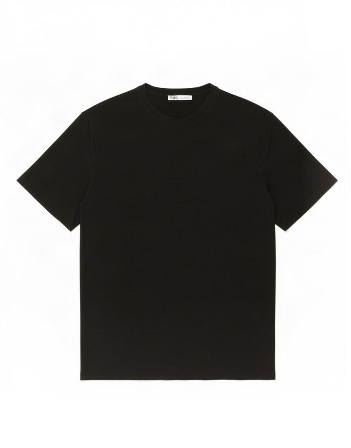 Ανδρικό T-Shirt Zara Τοπ μεγάλο μαύρο βαμβακερό