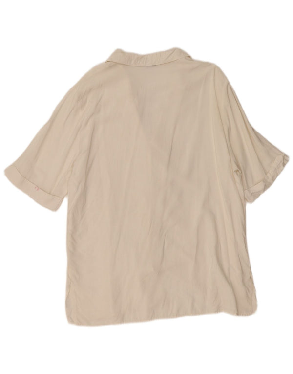 Vintage γυναικείο κοντομάνικο μπλούζα UK 18 XL Λευκό