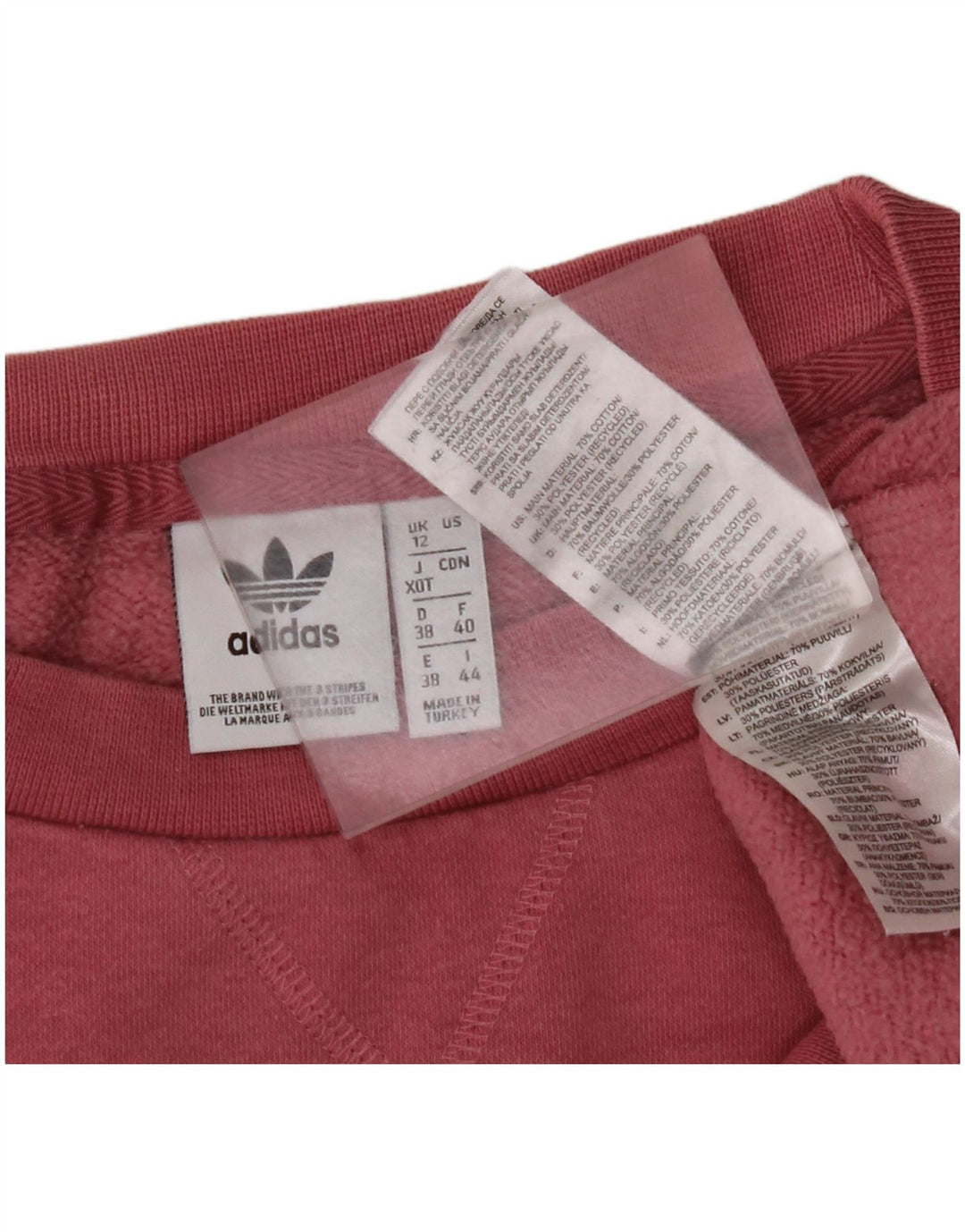 Γυναικείο φούτερ ADIDAS Oversized Jumper UK 12 Μεσαίο Ροζ Βαμβακερό