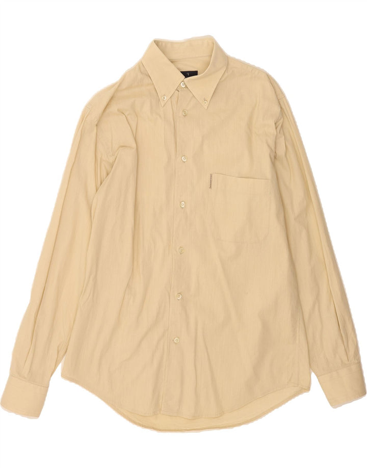 TRUSSARDI Mens Shirt Large Yellow Vintage Trussardi and Second-Hand Trussardi from Messina Hembry 