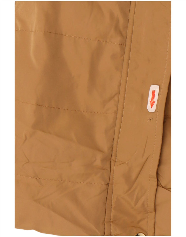 Zara Γυναικείο παλτό με κουκούλα UK 14 Medium Beige Polyester