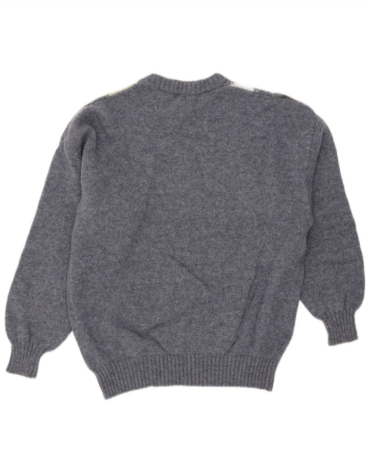 Ανδρικό πουλόβερ Trussardi Crew Neck Jumper Medium Blue Argyle/Diamond Wool