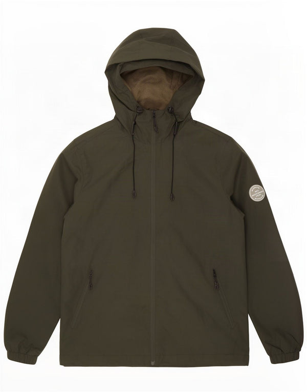 Jack & Jones Ανδρικό μπουφάν βροχής με κουκούλα UK 40 Large Green Polyester