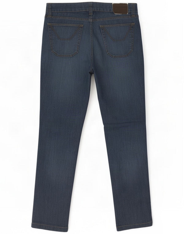 Jeckerson Mens Slim Jeans W36 L32 Navy Blue Colourblock Cotton