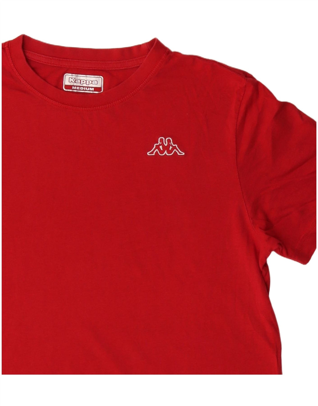 KAPPA Γυναικείο T-Shirt Top UK 14 Μεσαίο κόκκινο βαμβακερό