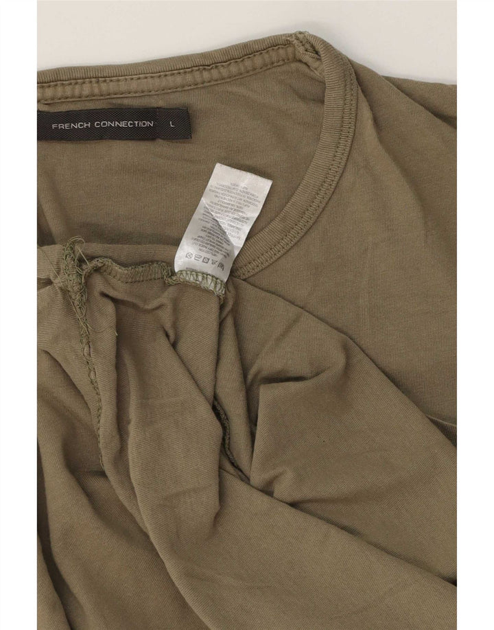 Ανδρικό T-Shirt French Connection Top μεγάλο χακί βαμβακερό