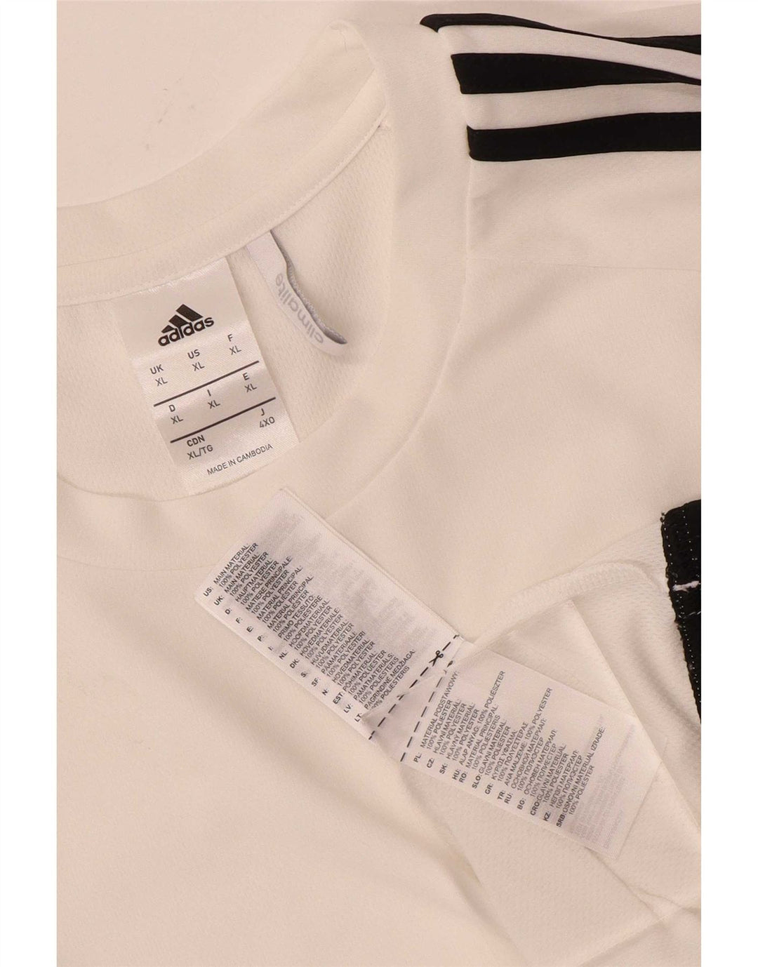 Ανδρικό T-Shirt Climalite Adidas Top XL White Colourblock Polyester
