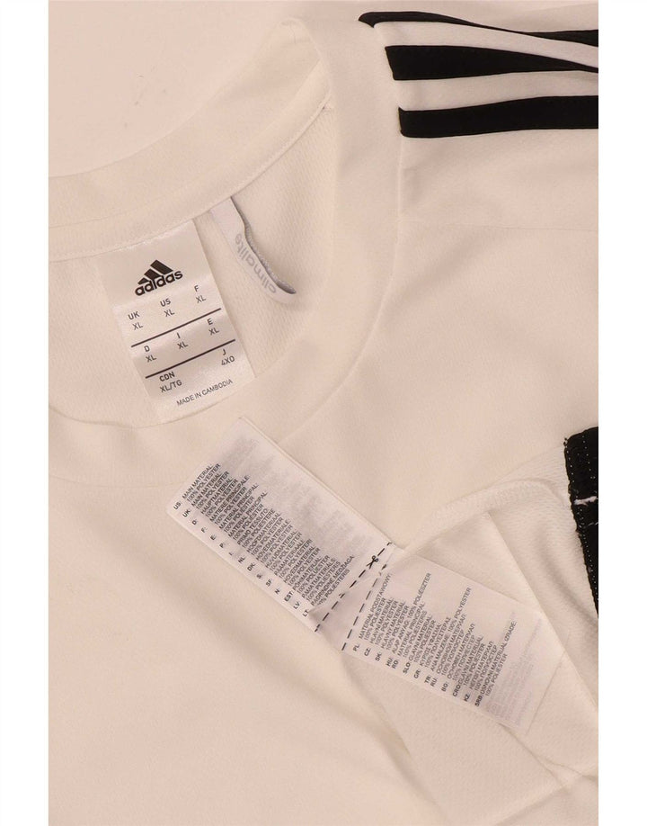Ανδρικό T-Shirt Climalite Adidas Top XL White Colourblock Polyester