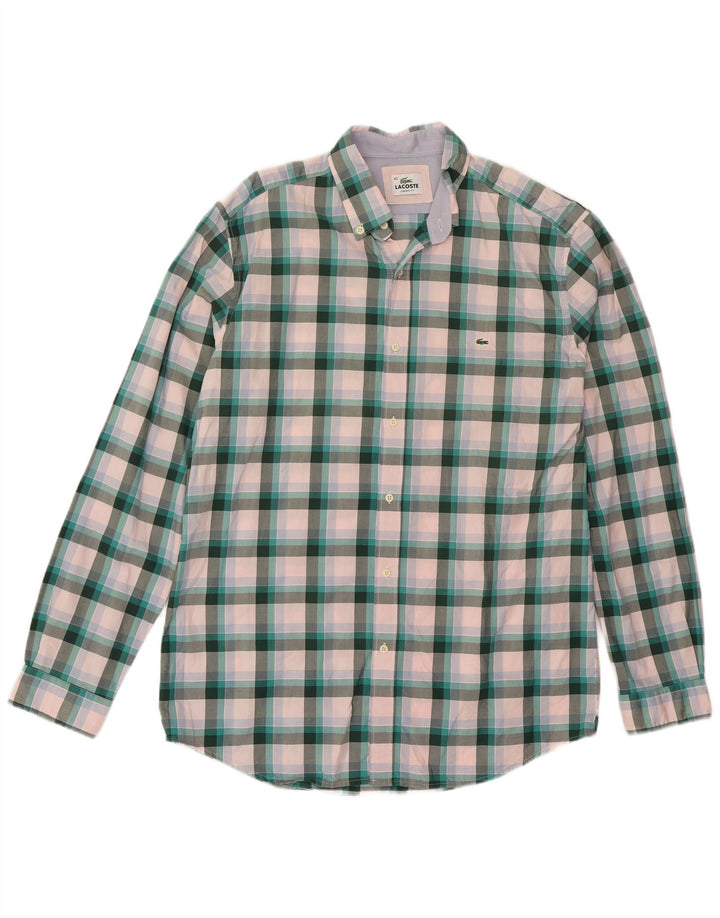 Ανδρικό πουκάμισο Lacoste Classic Fit Μέγεθος 40 Μεσαίο πράσινο βαμβακερό καρό