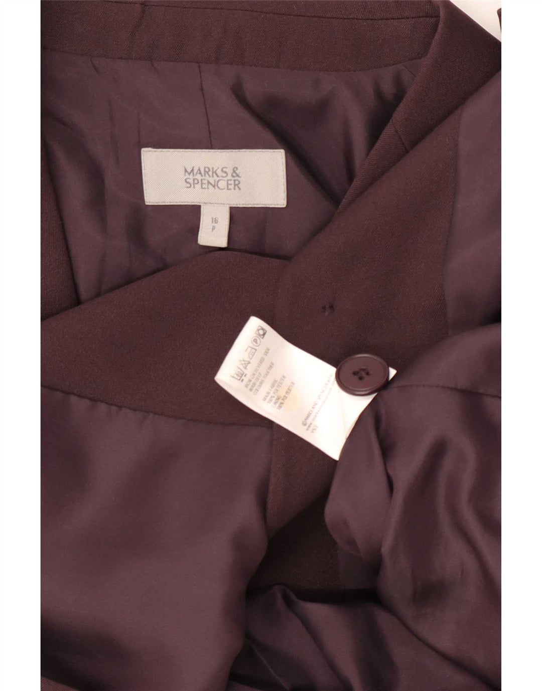 Marks & Spencer Γυναικείο μπλέιζερ με 2 κουμπιά μπουφάν UK 16 μεγάλο καφέ πολυεστέρα