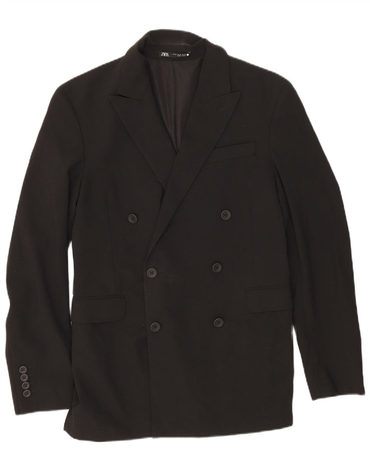 Zara Ανδρικό σακάκι μπλέιζερ με διπλό στήθος EU 46 Small Black Polyester