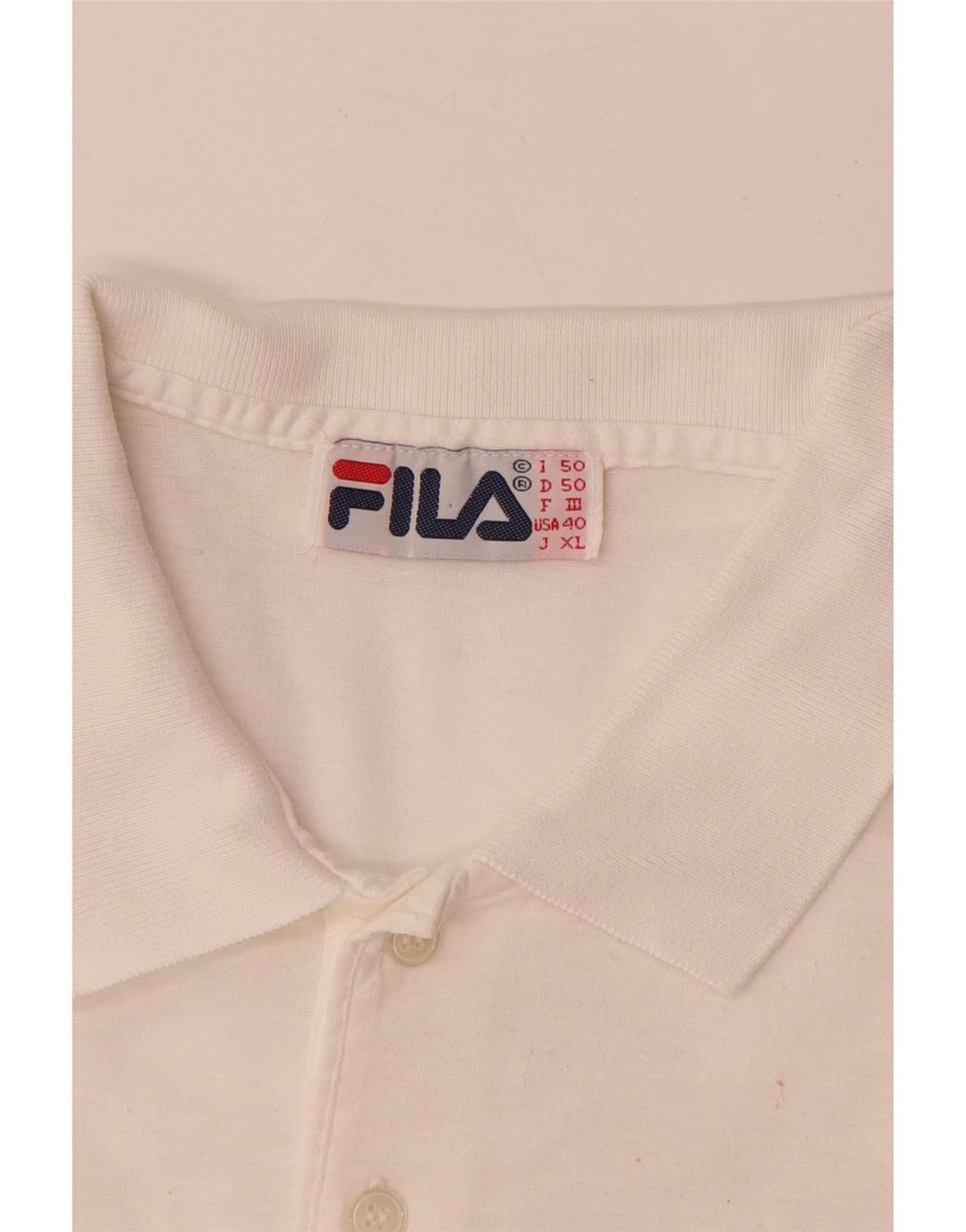 Ανδρικό γραφικό μπλουζάκι πόλο FILA IT 50, μεσαίο λευκό χρώμα, βαμβακερό
