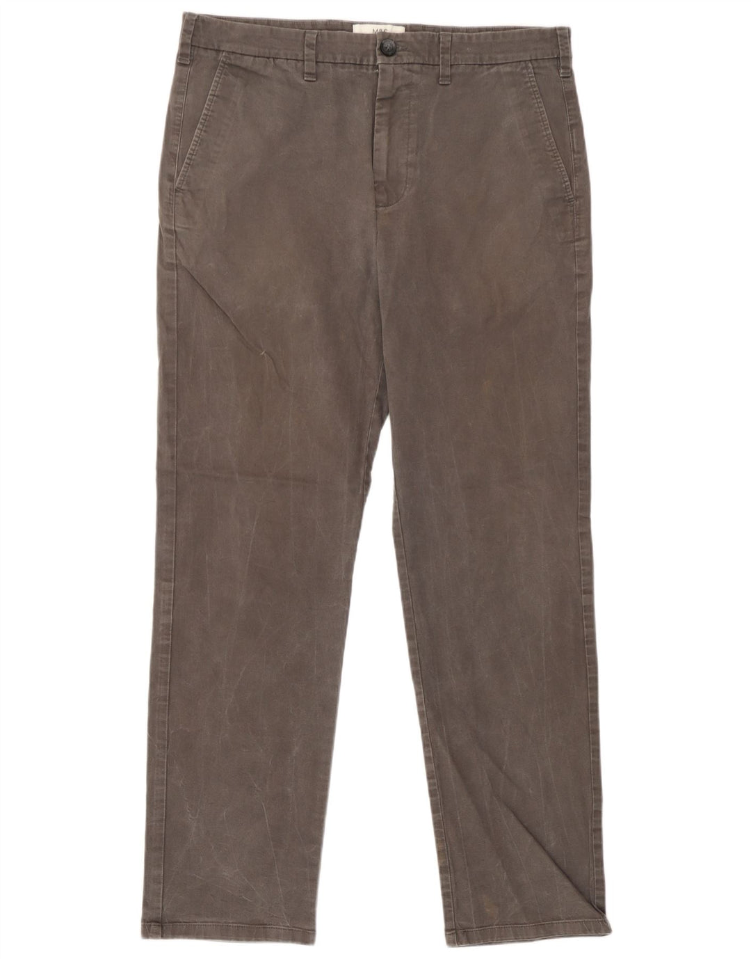 Marks & Spencer Ανδρικό παντελόνι Chino με κανονική εφαρμογή W34 L31 Γκρι βαμβακερό