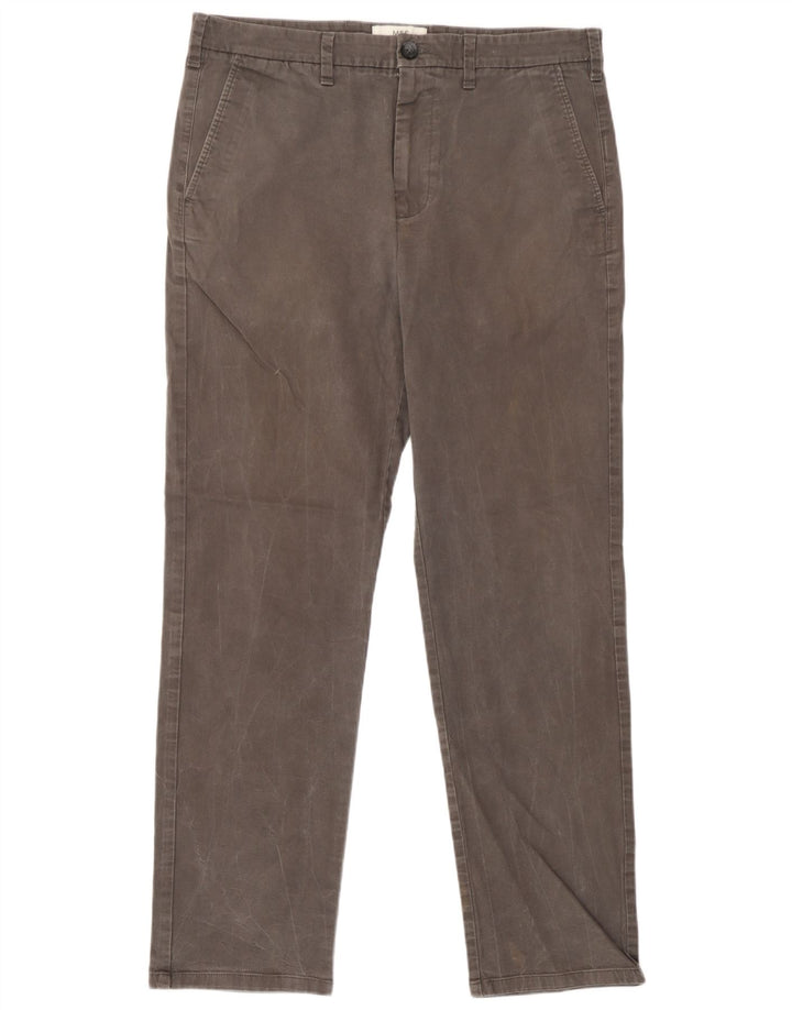Marks & Spencer Ανδρικό παντελόνι Chino με κανονική εφαρμογή W34 L31 Γκρι βαμβακερό