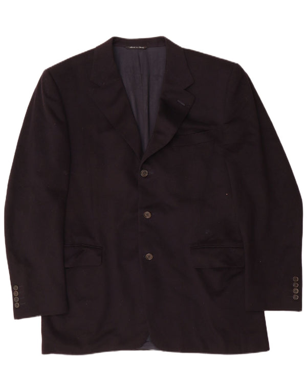 Canali Mens 3 Button Blazer Jacket IT 52 XL Navy Blue Wool