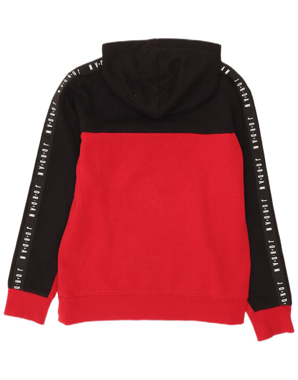 Jordan Boys Graphic Hoodie Jumper 13-14 Years XL Black Colourblock Cotton