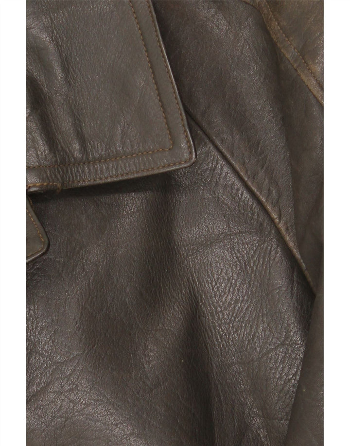 Vintage Ανδρικό Δερμάτινο Μπουφάν IT 48 Medium Khaki