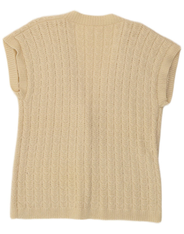 Γυναικείο κοντομάνικο ζακέτα VINTAGE UK 16 Large Off White