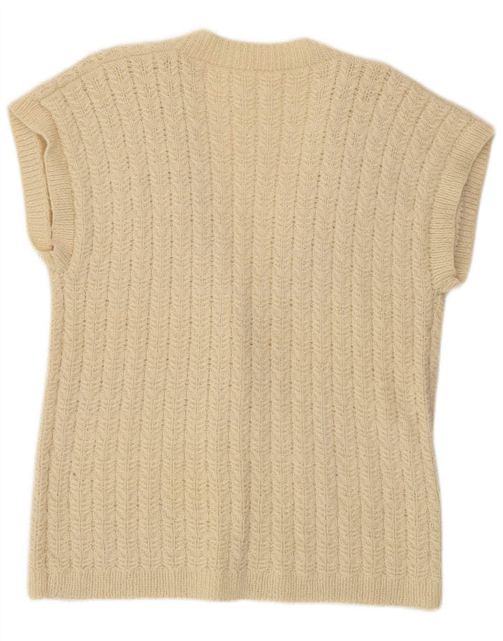 Γυναικείο κοντομάνικο ζακέτα VINTAGE UK 16 Large Off White