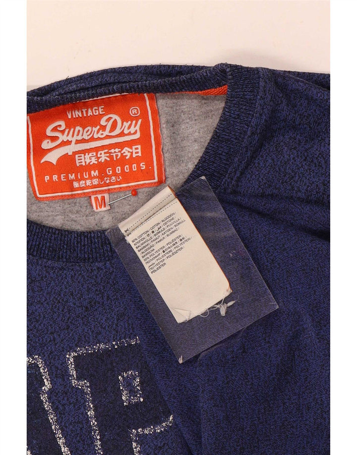 Ανδρικό γραφικό μπλουζάκι Superdry Top Βαμβακερό μεσαίο μπλε με φλύκταινες