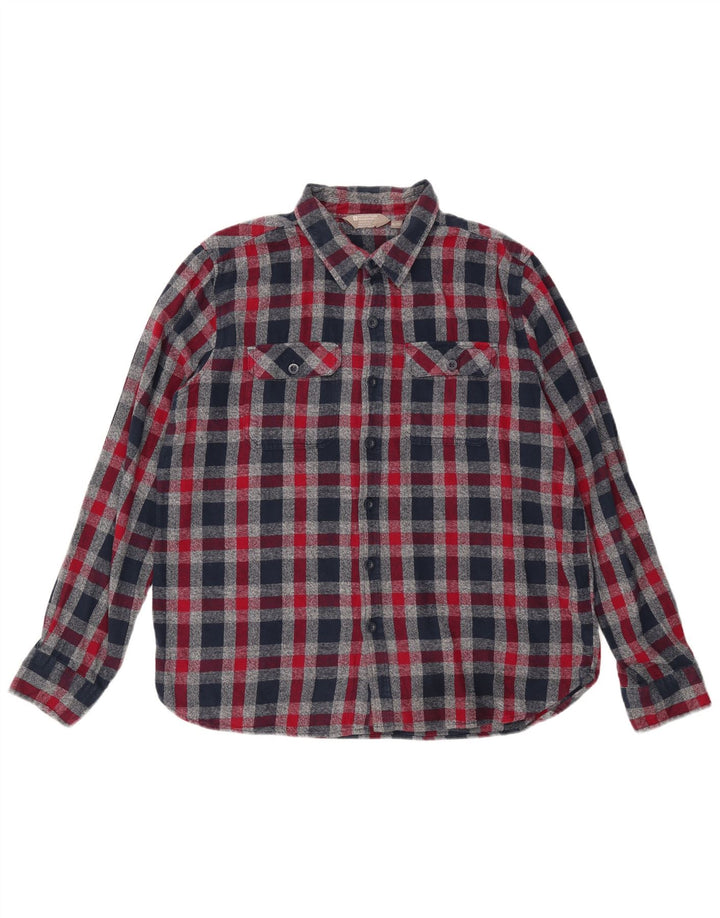 MOUNTAIN WAREHOUSE Ανδρικό φανελένιο πουκάμισο XL Navy Blue Check Cotton