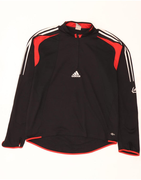 Ανδρική φόρμα πουλόβερ με φερμουάρ Adidas Top Large Black Colourblock