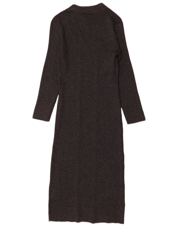 Γυναικείο μακρυμάνικο φόρεμα Dkny UK 12 Medium Black Flecked Rayon