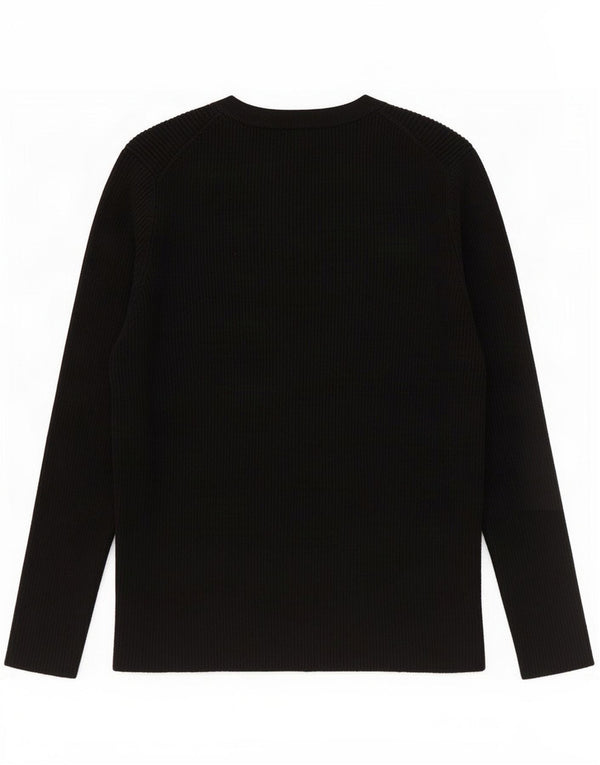Zara Γυναικείο πουλόβερ με λαιμόκοψη Crop Crop UK 8 Small Black Viscose
