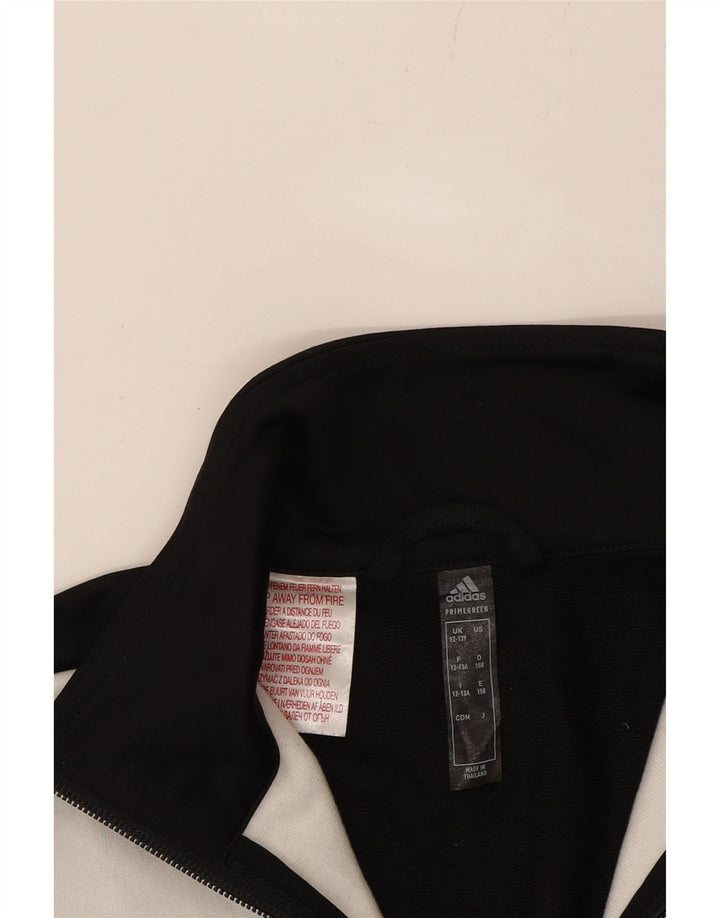 ADIDAS Boys Tracksuit Top Jacket 12-13 Years Black Colourblock Polyester Vintage Adidas and Second-Hand Adidas from Messina Hembry 