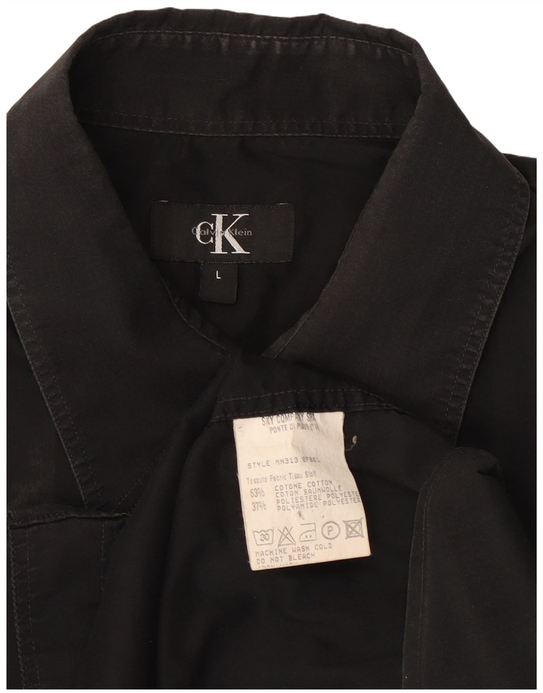 Ανδρικό πουκάμισο CALVIN KLEIN, μεγάλο μαύρο βαμβακερό