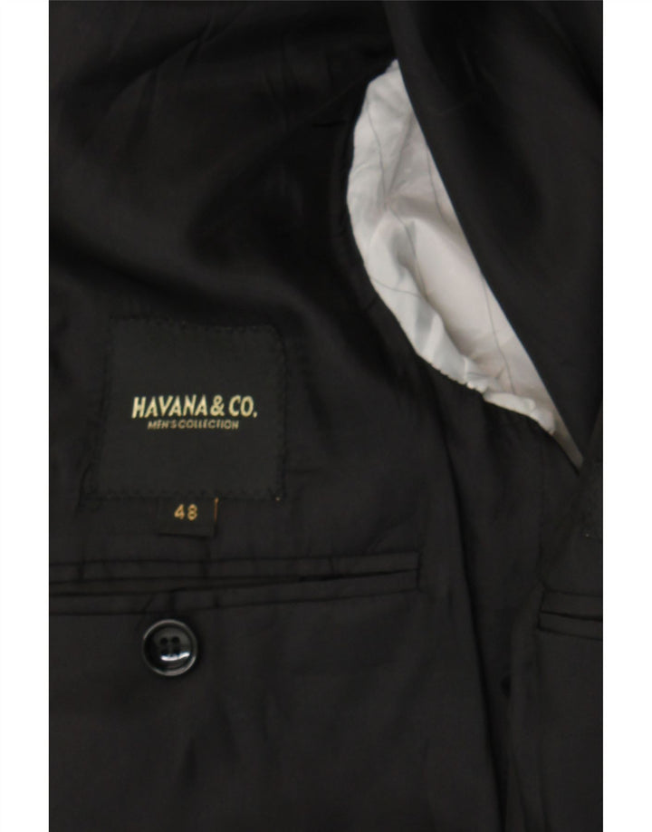 HAVANA & CO Ανδρικό μπουφάν Blazer 2 κουμπιών IT 48 Μεσαίο Μαύρο Πολυεστέρας