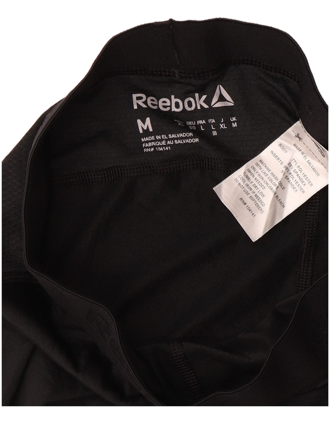 Ανδρικά γραφικά κολάν κάπρι REEBOK από μεσαίο μαύρο πολυεστέρα